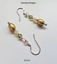 Designer Rice Pearl, Ethopian Wello Opal & Peridot Sterling Silver Earrings - Image 2