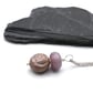 purple ceramic rose pendant necklace - Image 3
