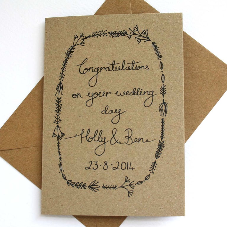 Personalised- Congratulations wedding card