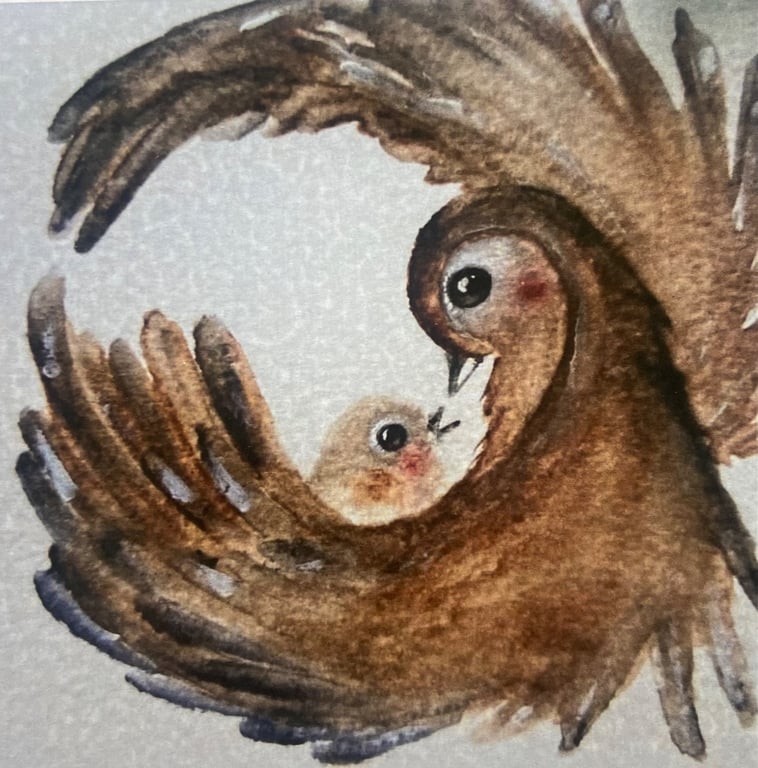 Loving Birds Print from my Original Watercolour Painting 