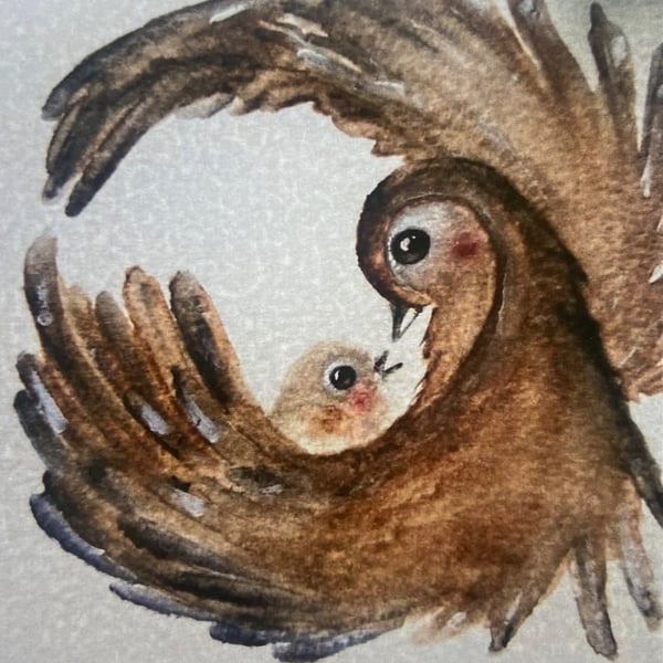 Loving Birds Print from my Original Watercolour Painting 