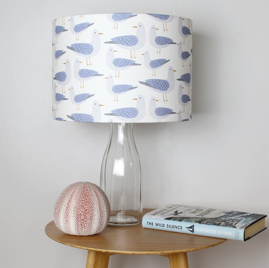 Harbour Gulls Fabric Lampshade