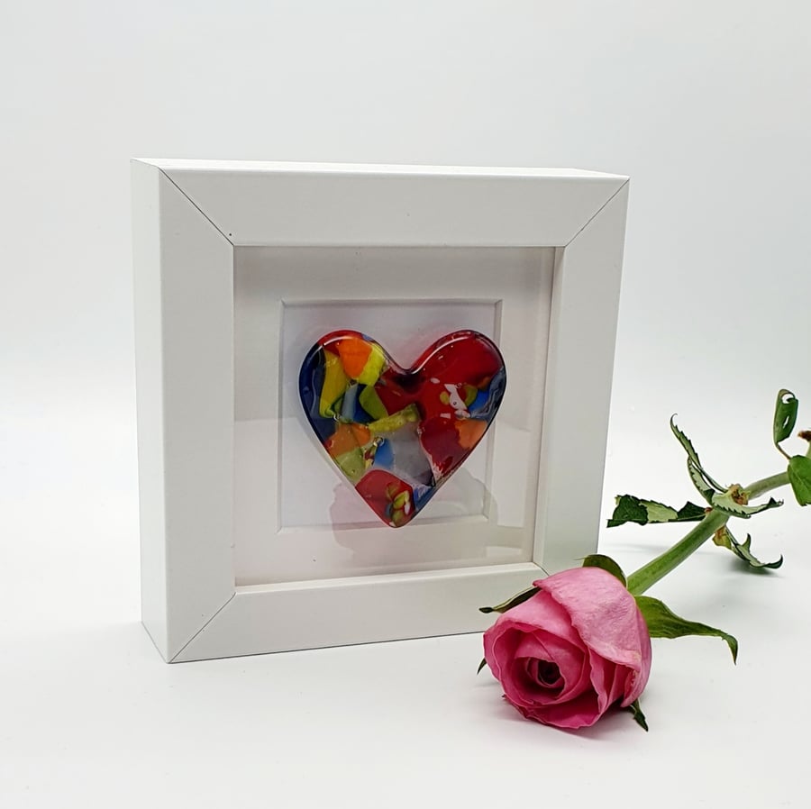 Fused Glass 'Heart in a Box Frame'