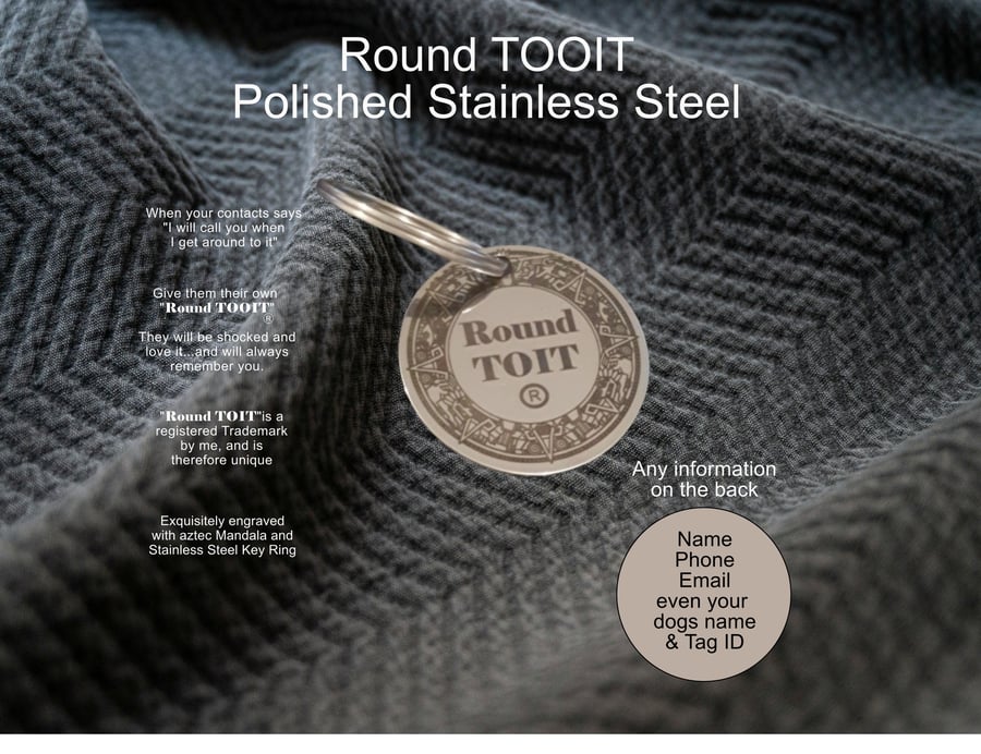 A Unique Key Ring Depicting its name Round TOIT