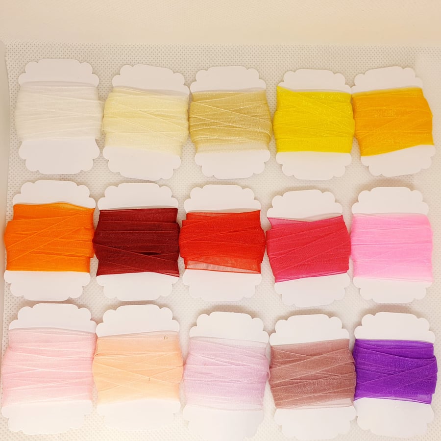 10m Colourful Organza Ribbon 3mm for Crafts Product Gift Packaging, Etc