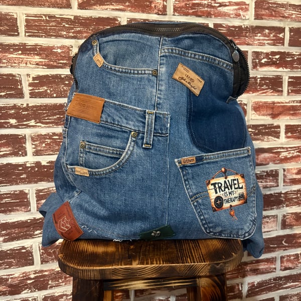 Handmade Denim Backpack 