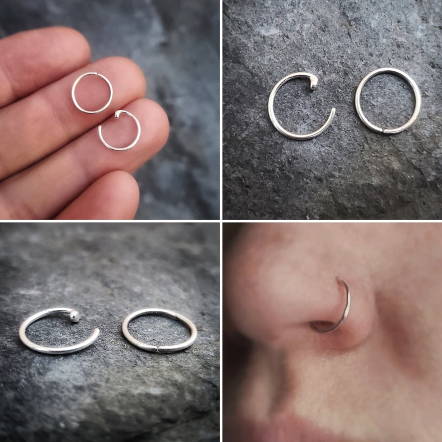 Nose piercing start hot sale with hoop