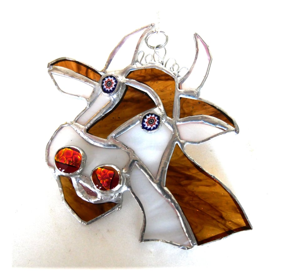 Cow Suncatcher Stained Glass Farm Animal
