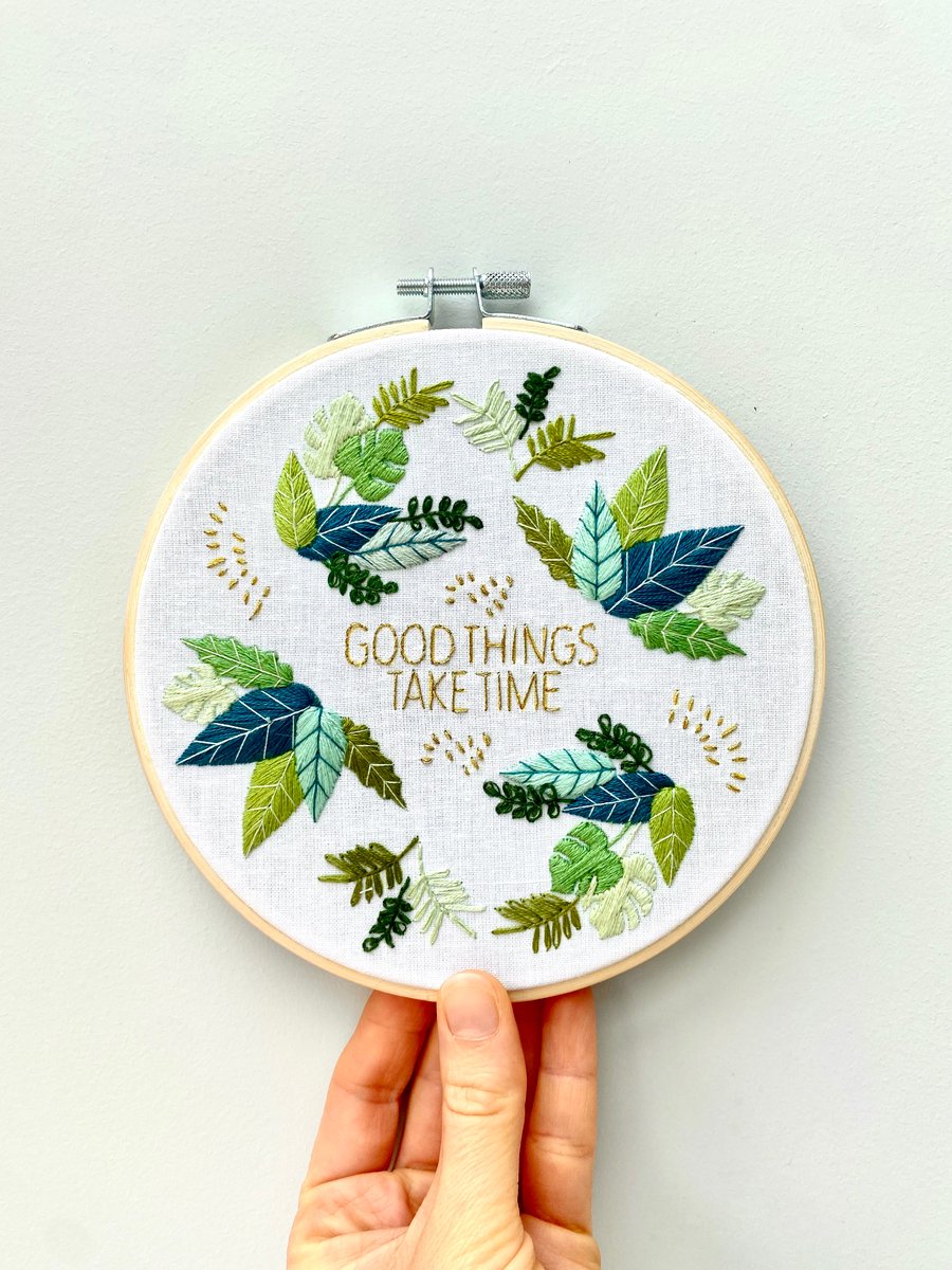 Embroidery Kit, ‘Good Things Take Time', Needlepoint Kit, Craft kit