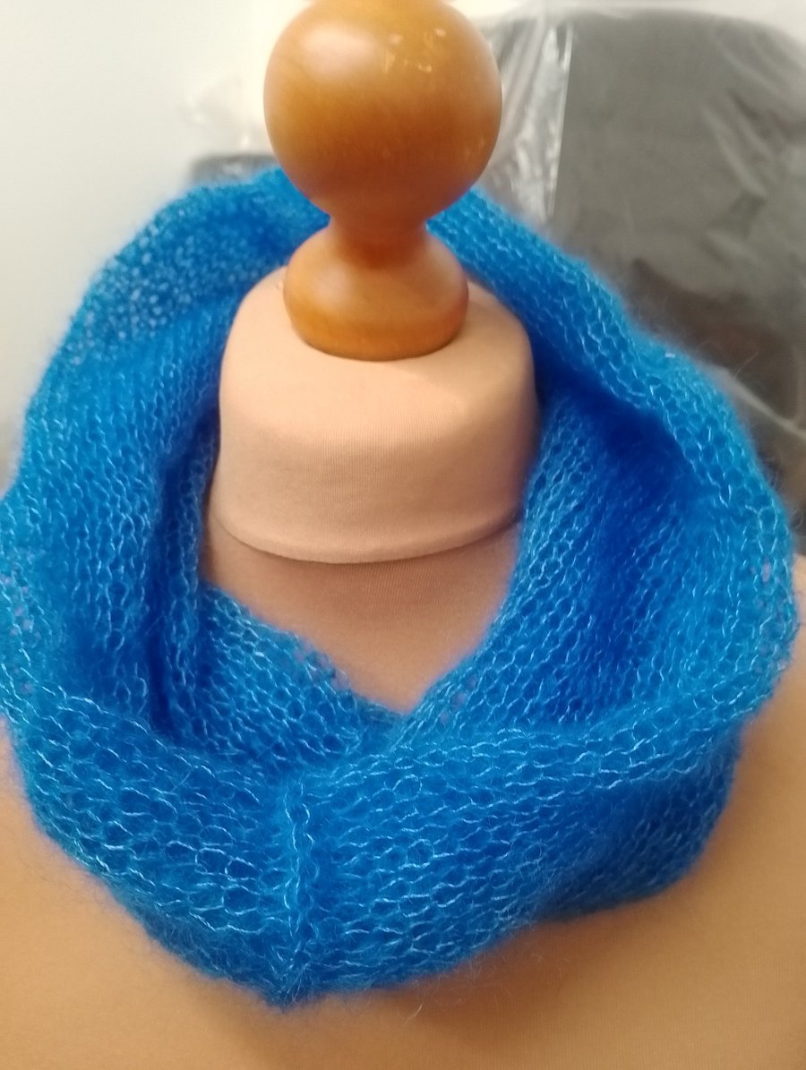 Mohair and silk cowl