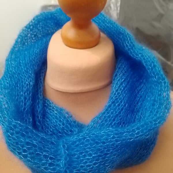Mohair and silk cowl