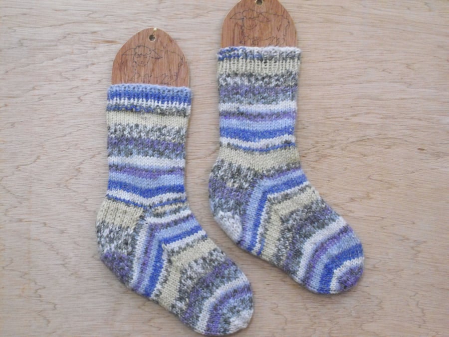 SUMMER SALE: Hand knitted chunky socks SMALL size 4-5