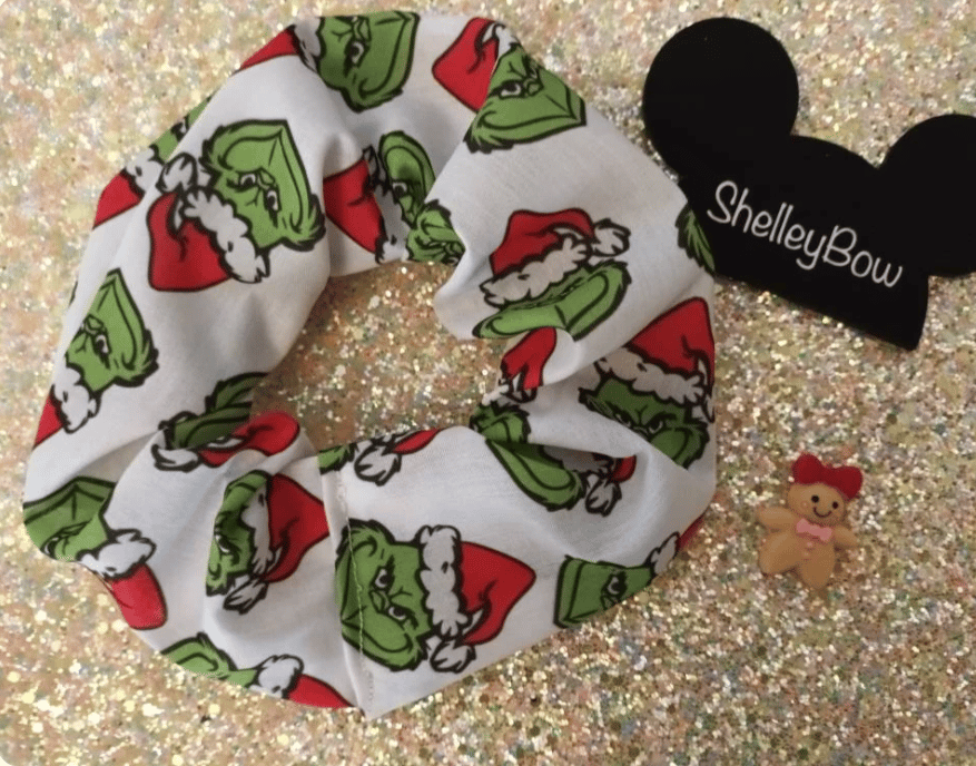 The grinch Christmas scrunchie 