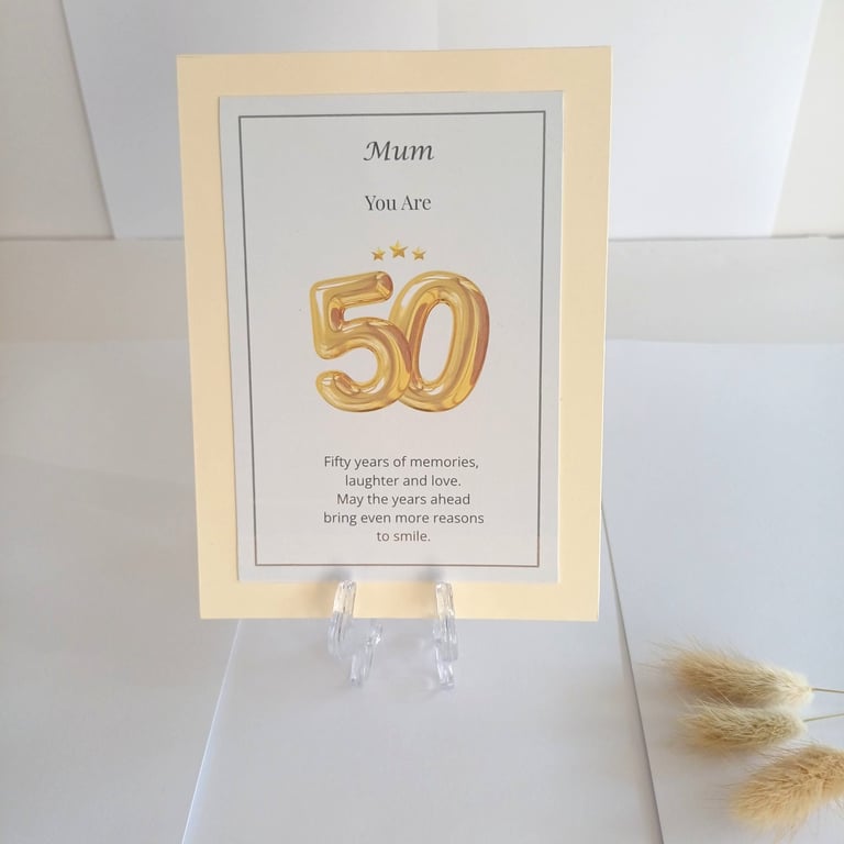Personalised 50th Birthday Keepsake, Milestone Birthday, Mum, Nan, Friend Gift