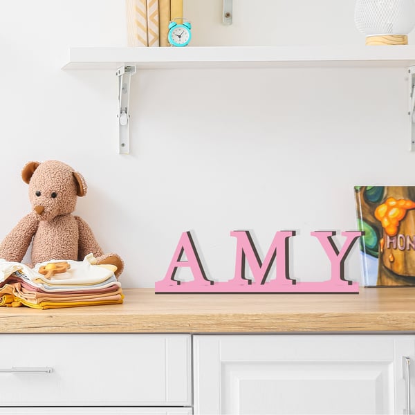 Personalised Name Children Stand 5cm Tall Self Standing Letters Bedroom