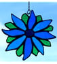 Blue Flower Stained Glass Suncatcher Green Bright - Image 4