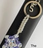Handbag Charm, Purple Crystal Star, with a Chainmaille Chain and Keyring - Image 3