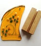 Fused Glass Hare with Flowers: Golden Autumn Folk Art Decor - Image 9