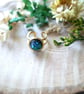 Black Resin and Abalone Shell adjustable Stainless Steel Gold Ring - Image 2
