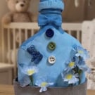 Personalised New Baby Keepsake Gift  Hand Sculpted Floral Art Bottle Custom Bir