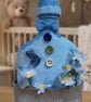 Personalised New Baby Keepsake Gift  Hand Sculpted Floral Art Bottle Custom Bir