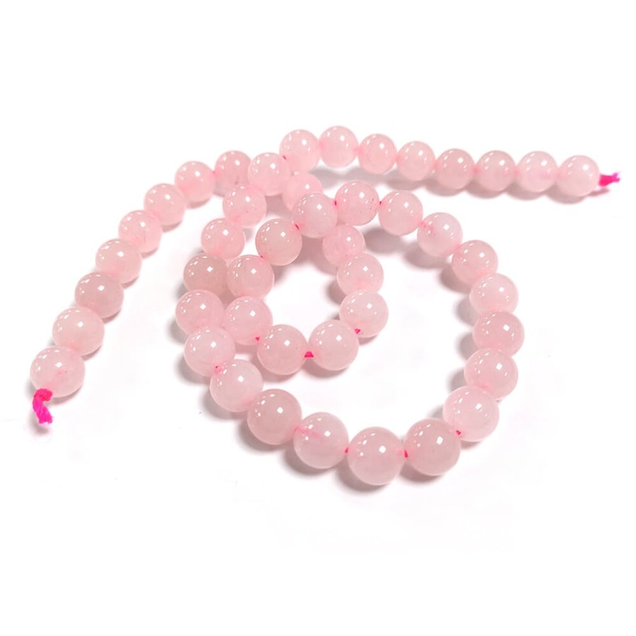 Rose Quartz Pink 8mm Smooth Rounds, Grade A, Natural Authentic Brazilian Gemston