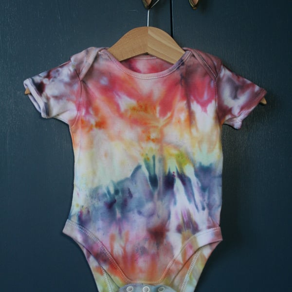 6-9 Months Rainbow Ice-Dyed Short Sleeved Vest Top