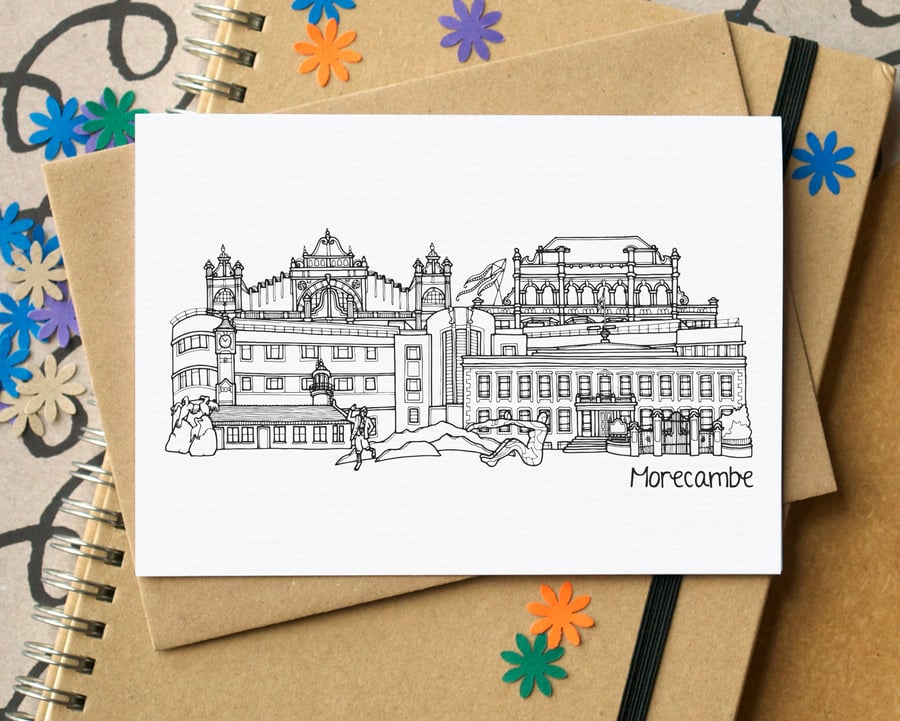 Morecambe Skyline Greetings Card