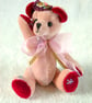 Orchid, a 6" collectable bear handmade from vintage materials - Image 8