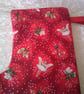 Christmas Flower Fairies on a Red Background Stocking - Image 7