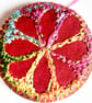 Buttons 1 inch button Hand Dyed Silks and Cottons Free Machine Embroidery Button