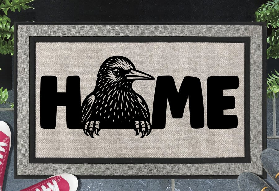 Starling Bird Doormat No.2 - All Weather - Starling Welcome Mat - 45x70cm 