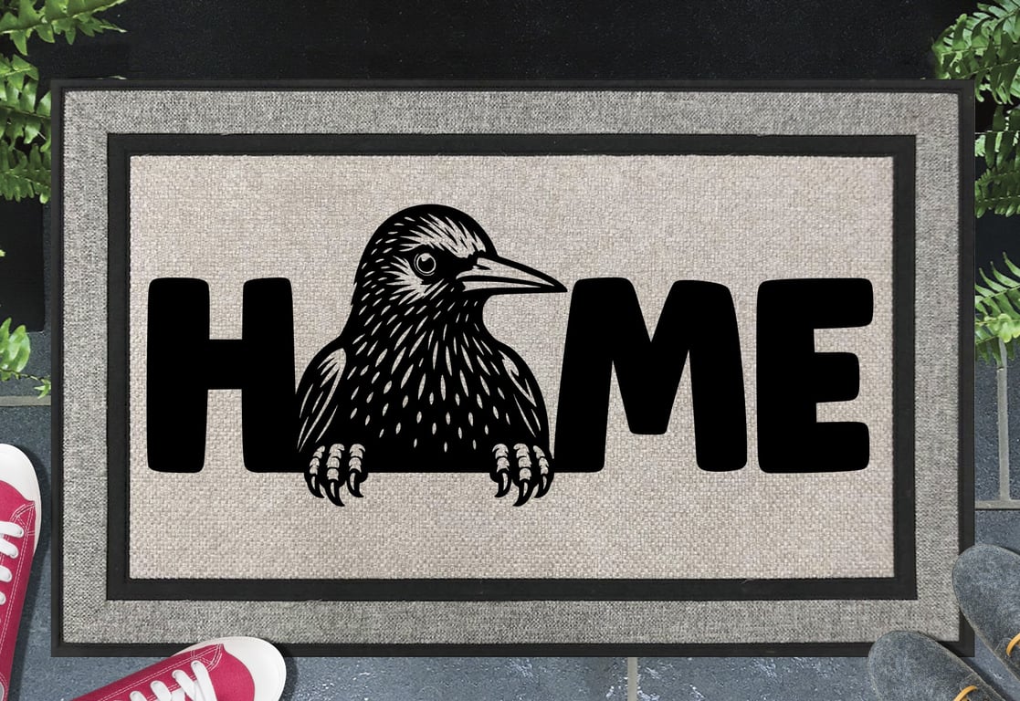 Starling Bird Doormat No.2 - All Weather - Starling Welcome Mat - 45x70cm 