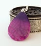 Pink and purple agate pendant necklace - Image 1