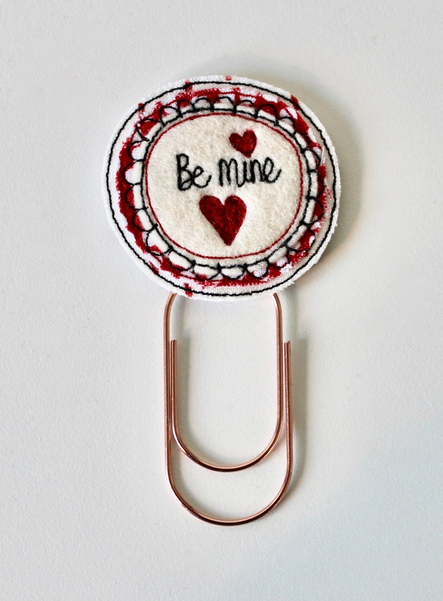 'Be Mine' - Handmade Bookmark
