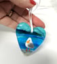 Fused glass hanging seagull heart - Image 4
