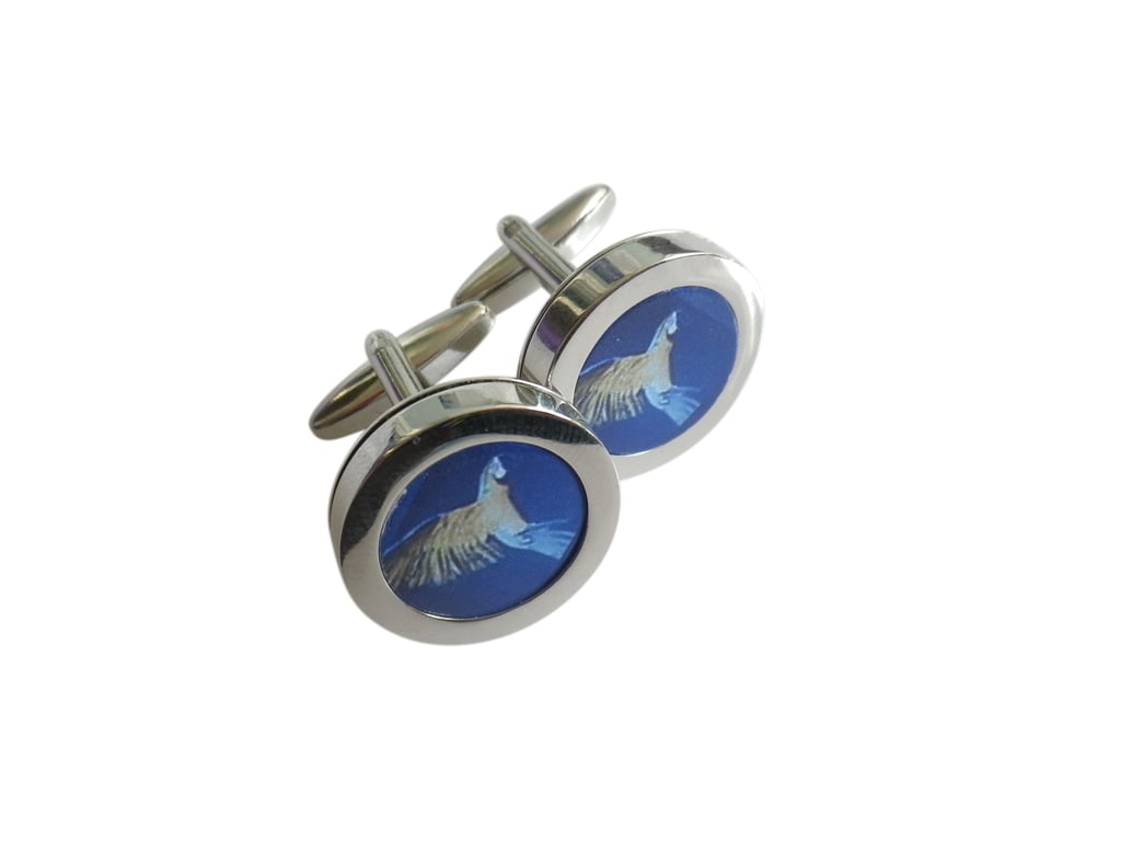  Hummingbird cufflinks free shipping, gift wrapped, beautiful image, Ref 1234