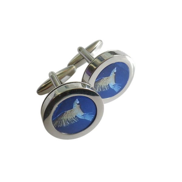 Multicoloured hummingbird cufflinks, smallest in the World, great gift