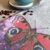 Peacock butterfly tea towel