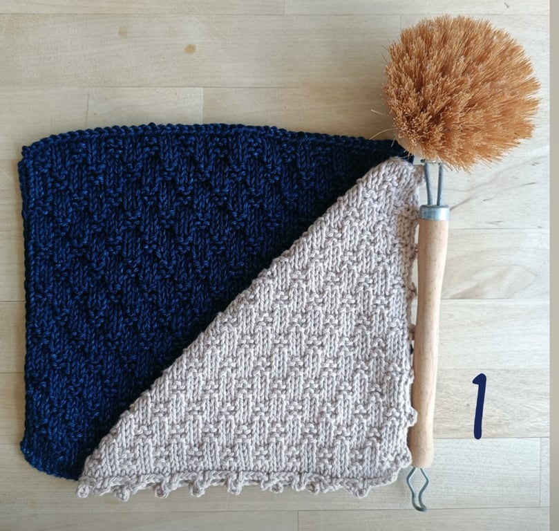 Cotton hand knitted dishcloths facecloths