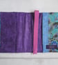 SOLD - A6 Reusable Patchwork Notebook Cover - Dreamer in Blues & Pinks - Image 4