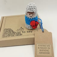 Knight in Shining Armour Crochet Messenger - Hanging Decoration 