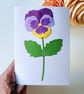 Purple Lemon Pansy - Flower Shop Moments, Blank Handmade Floral Card 