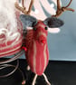 CHRISTMAS FOLKLORE SANTA & REINDEER BED SPRING ORNAMENT MADE TO ORDER - Image 5