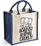 Against Animal Cruelty Elephant Midi Jute Shopper Canvas Lunch Bag Anti Cruelty  - Image 2