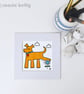 Watering The Flowers, dog peeing on a flower illustration, Giclee print - Image 3