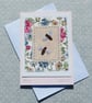 Bees! Hand-stitched miniature textile on card, full of the joys of Spring! - Image 4