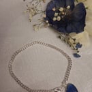 "Something Blue" heart anklet on sterling silver chain