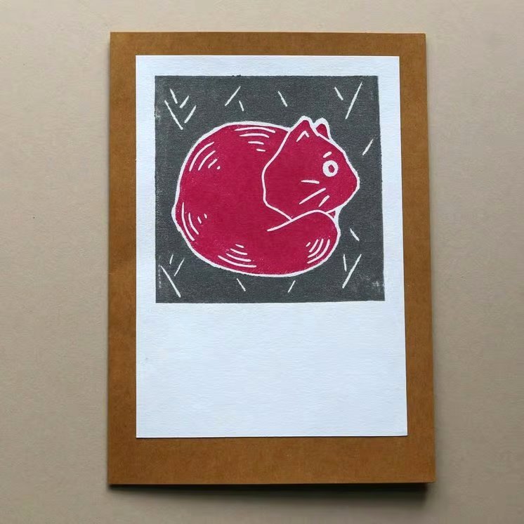 Magenta Cat Card