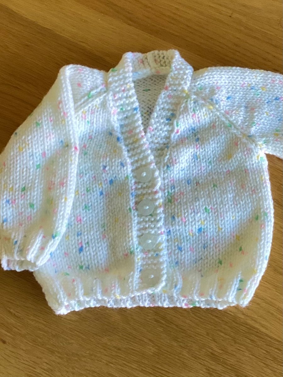 White baby cardigan 0-3 months